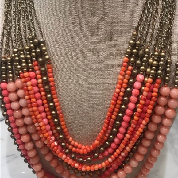 Stella and Dot Palomino Necklace - Coral/Pink - like new - Picture 3 of 4